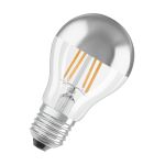 Osram Classic LED E27 Pear Filament Mirror Silver 4W 400lm - 827 Extra Warm White | Replaces 35W
