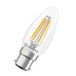 Ledvance Classic LED B22 Candle Filament Clear 3.4W 470lm - 827 Extra Warm White | Replaces 40W