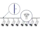 Complete Set 1-Phase Rail 3 Meter White | incl. 8x Spot + GU10 2700K 3W Dimmable + End Cap, Power Connector and I-Connector
