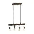 Eglo Pendant Townshend 4 Steel Brown | IP20 - Suitable for 4x E27 